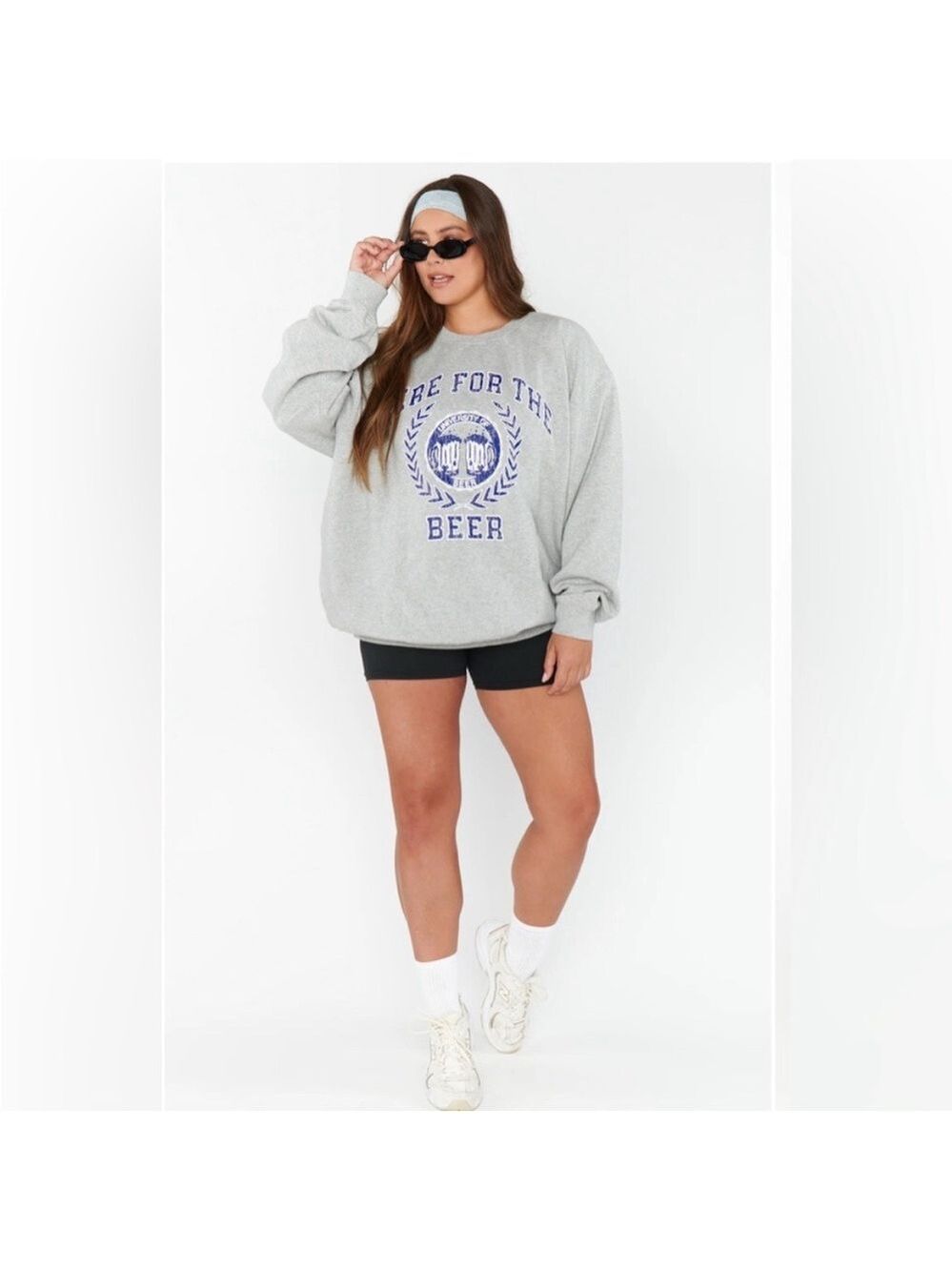 Show Me Your MuMu Gray Stanley Oversized Here For The Beer Sweatshirt Size Small